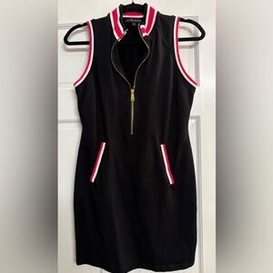 Boston Proper Black Sleeveless‎ Dress with Red and White Accents S